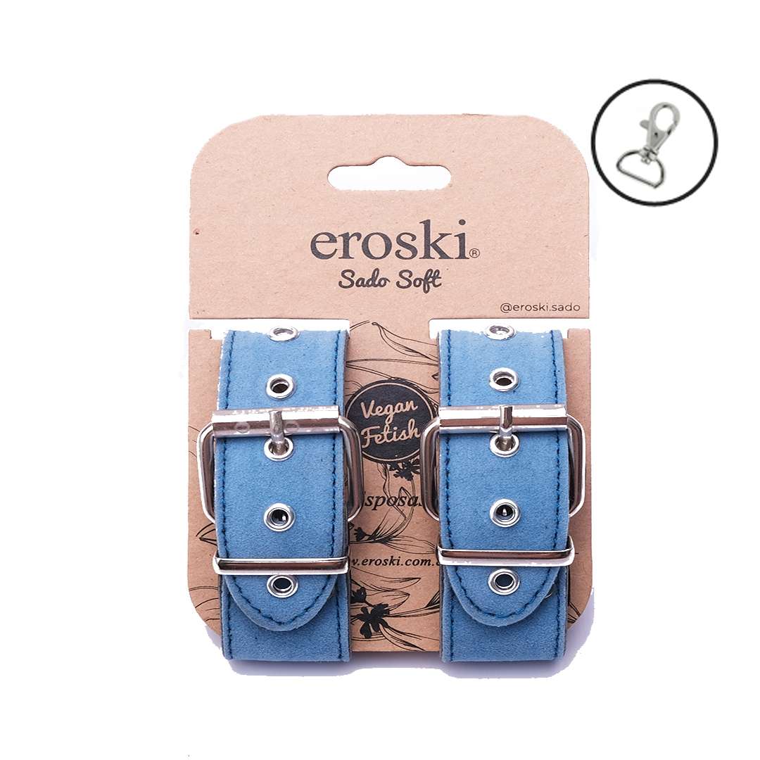 Esposas blue gamuza c/mosquetón 4cm